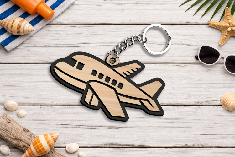 SVG Summer Airplane Travel Keychain Gift Laser Present Cute