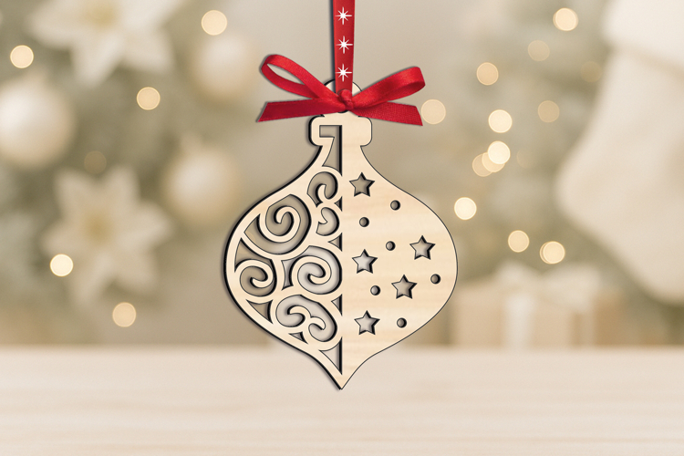 SVG Winter Pattern Christmas Toy Laser Ornament Home Decor