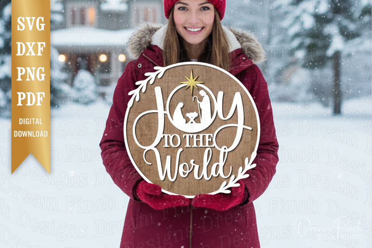Joy to the World SVG for Christmas Door Hanger