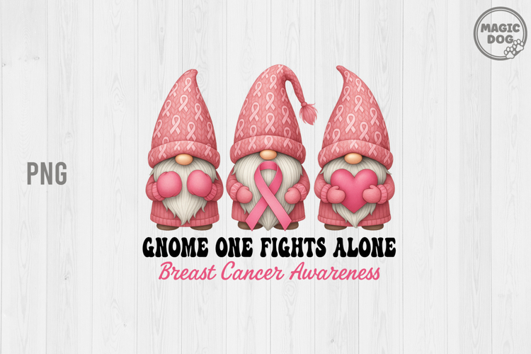 Christmas Cancer Gnome One Fights Alone Breast Cancer
