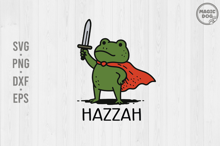 Frog Knight|Cute Cartoon Frog with Sword and Cape SVG