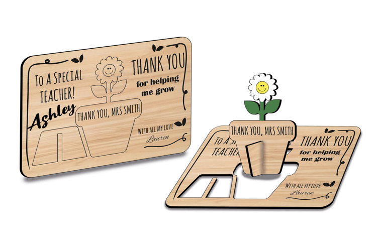 3D Flower Teacher Appreciation Card SVG Laser Pop-up Gift example image 1