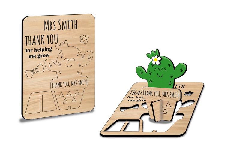 3D Pop-up Teacher Gift Flower Card SVG Laser Appreciation