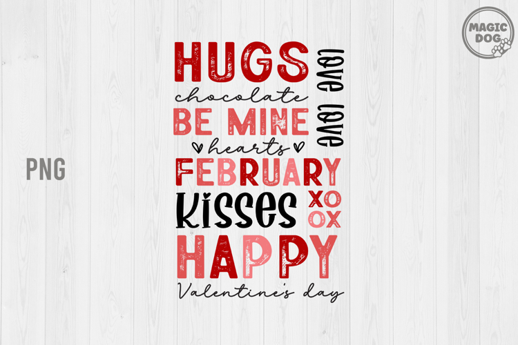 Be Mine Hugs Kisses Happy Valentines Day XoXo PNG: February