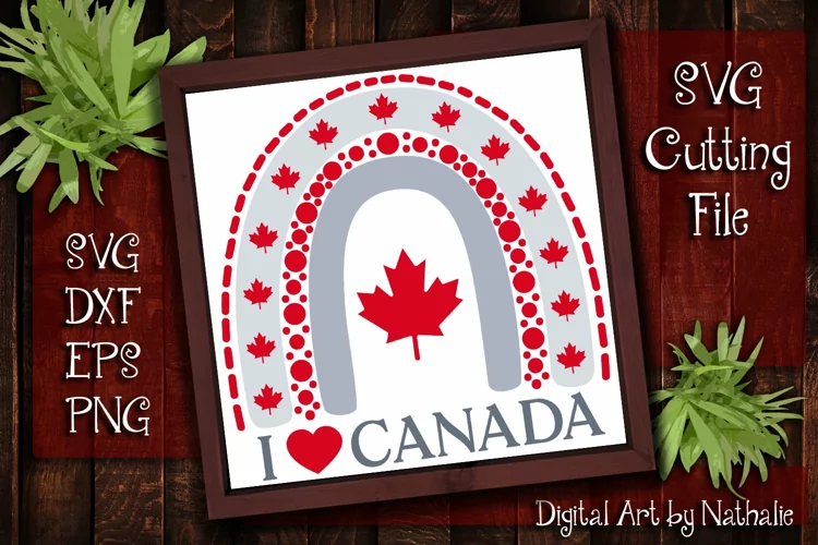 Canada Day Rainbow I Love Canada Flag SVG PNG DXF EPS
