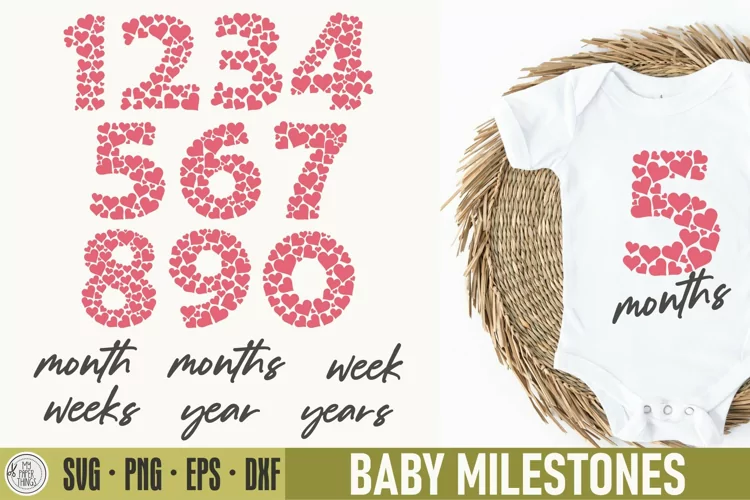 Baby Milestones svg | Numbers SVG | Baby first svg