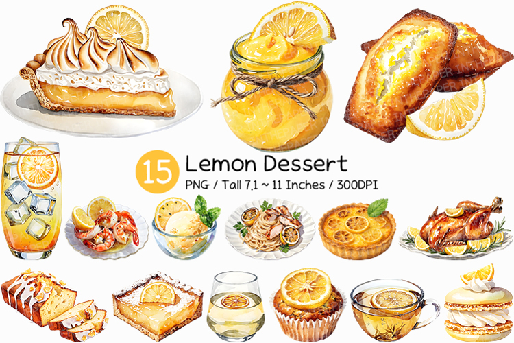 Lemon Deesert | food clipart cake tart pie macaron muffin