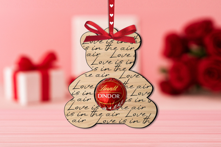 Valentine Day Candy Holder Bear SVG Love Gift Romantic Laser