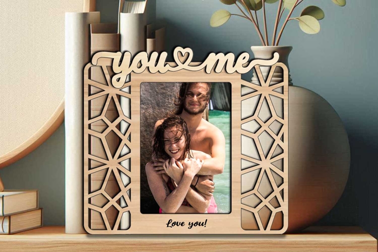Abstract You and Me Frame Photo SVG Love Romantic Gift Kids