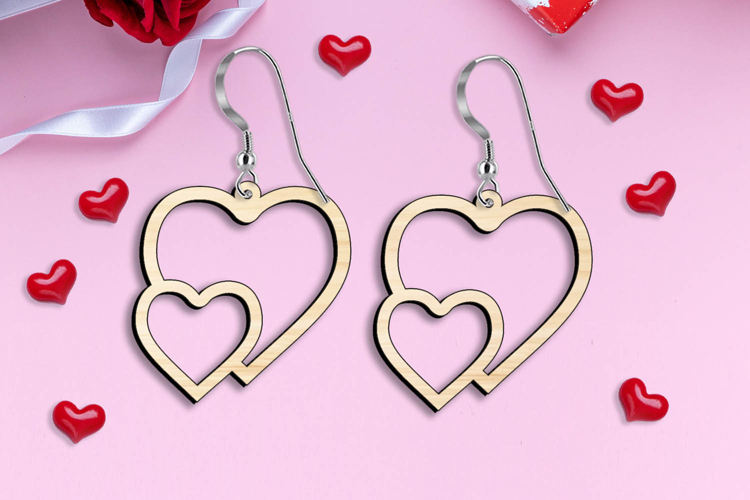 Alternate Design Love Earring SVG Romantic Valentine Laser