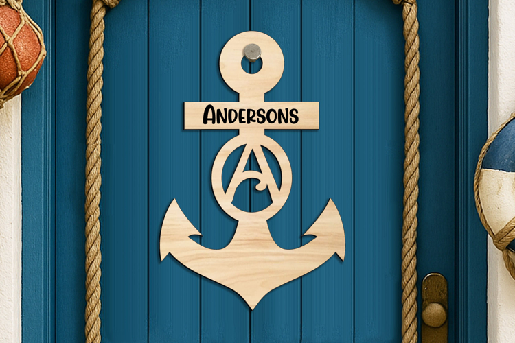 Anchor Nautical Door Hanger SVG Ocean Sea Home Decor Laser
