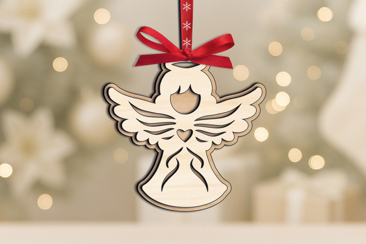Angel Design Christmas SVG Laser Ornament Holiday Present