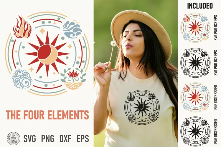 Four Elements svg png| Celestial svg | Earth, Water Air, Fir