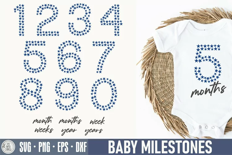 Baby Milestones svg | Numbers SVG | Star SVG