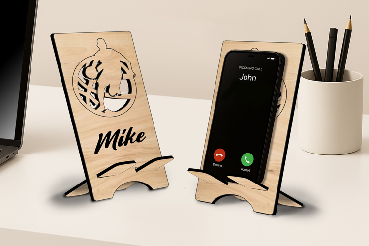 Basketball Man Phone Holder Stand SVG Gift Present Laser example image 1