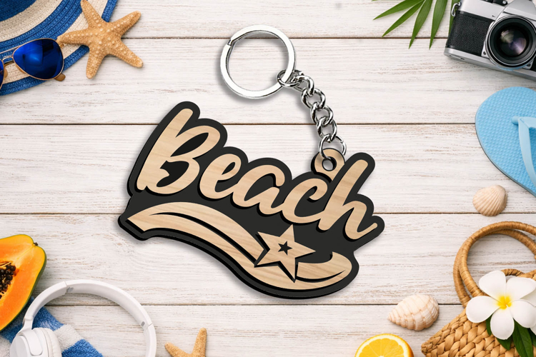 Beach SVG Summer Keychain Gift Laser Accessory Present