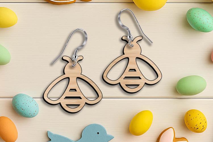 Bee Easter Earring SVG Laser Accessory Gift Wasp Insect Home