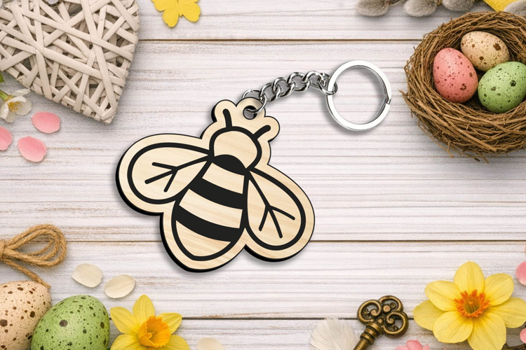 Bee spring Keychain Laser SVG Gift Appreciation Gift Summer
