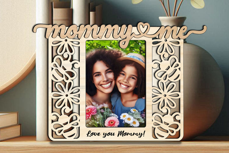 Bee SVG Mommy and Me Kid Frame Photo Summer Picture Laser