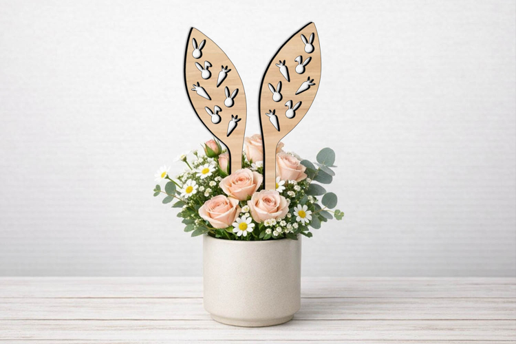 Bunny Carrots SVG Easter Ears Planter Laser Present Rabbits