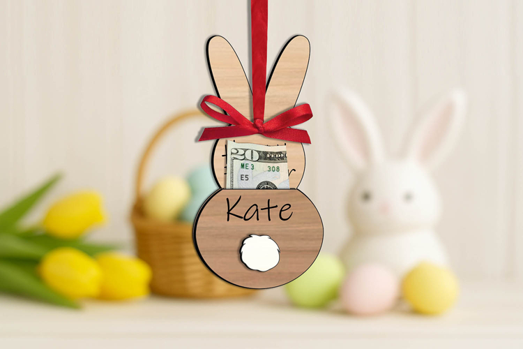 Bunny Ears Laser SVG Easter Money Holder Gift Present Home