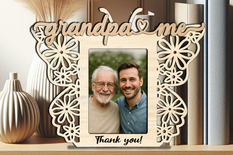 Butterfly Grandpa and Me SVG Photo Frame Home Laser Present