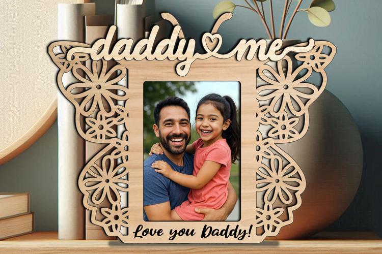 Butterfly SVG Daddy and Me Photo Frame Gift Laser Present