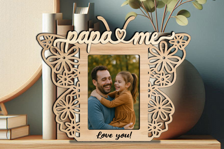 Butterfly SVG Papa & Me Frame Photo Gift Holiday Home Decor
