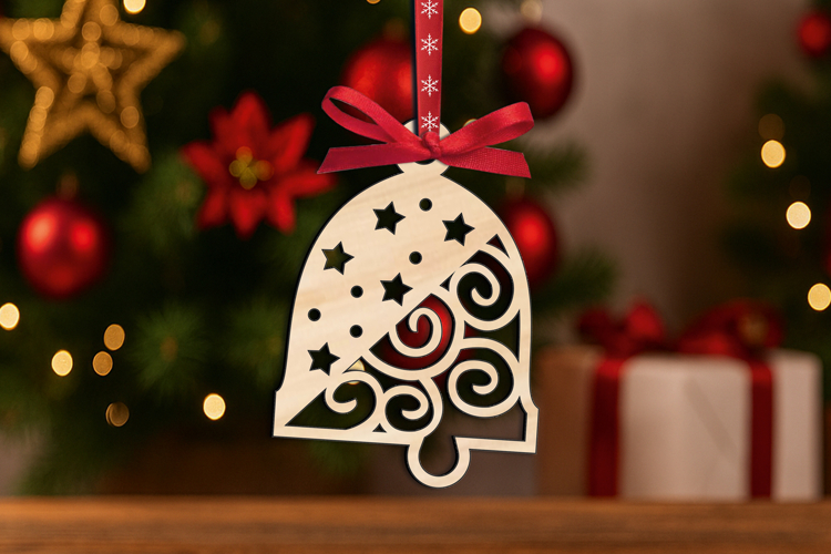 Christmas Bell Ornament SVG Laser Winter Pattern Home Decor