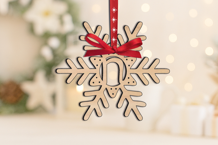 Christmas Holiday Letter N SVG Ornament Alphabet Laser Gift