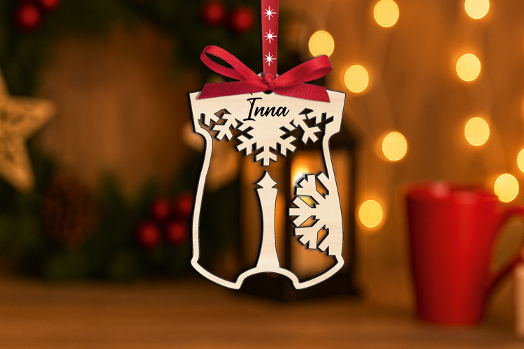 Christmas Ornament Letter I SVG Laser Onesie Gift Alphabet