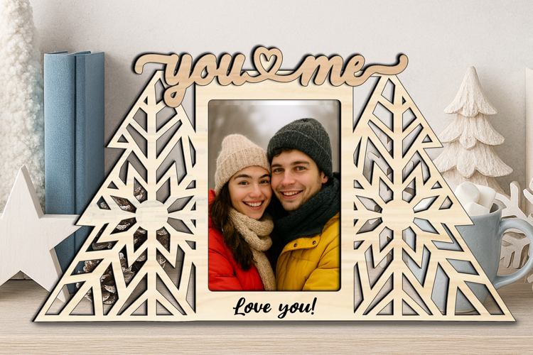 Christmas Tree Winter You and Me SVG Love Romantic Pic Frame