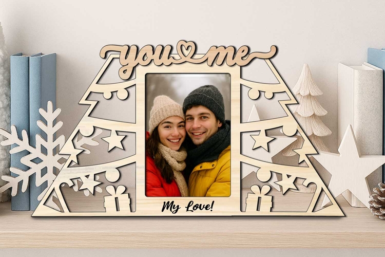 Christmas You Me SVG Frame Photo Love Romantic Winter Gift