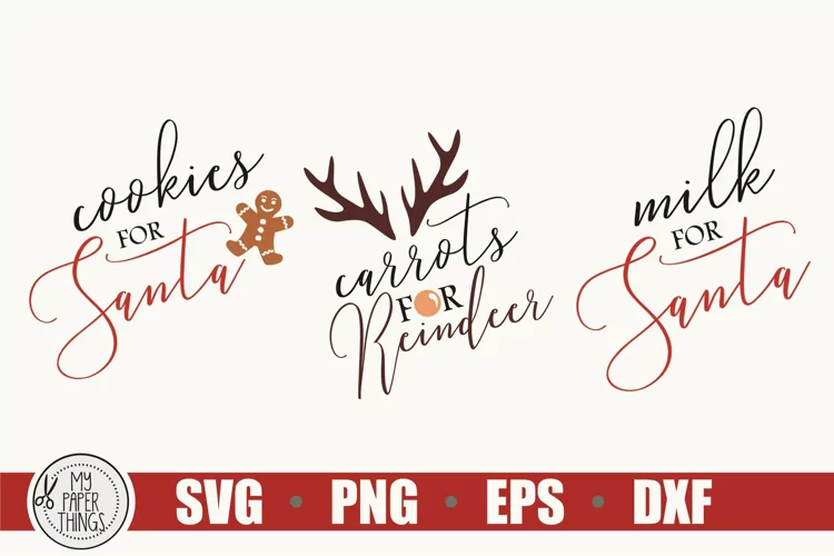 Milk for Santa SVG | Carrots for Reindeer SVG