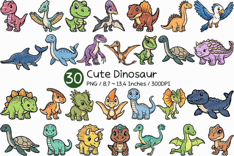 Cute Dinosaur | cartoon clipart baby dino animal character