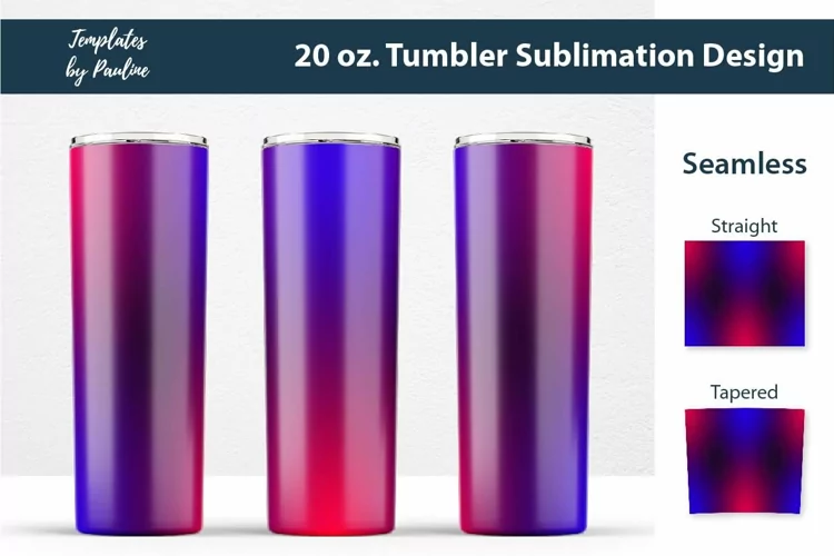 Dark Blue - Pink Seamless 20 oz. Tumbler Sublimation Wrap
