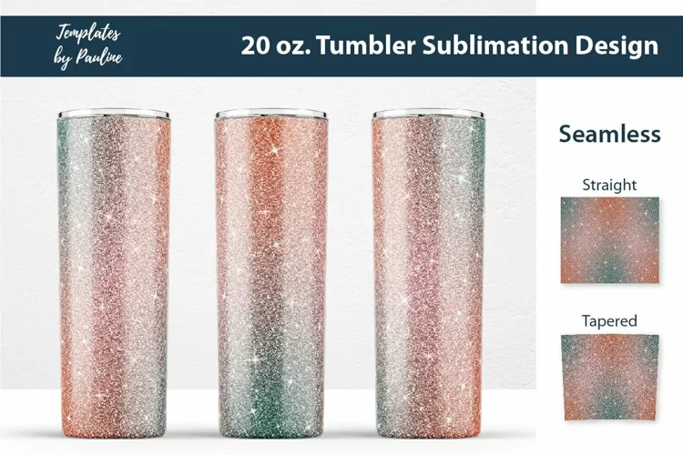 Orange Glitter Sublimation Wrap for 20 oz. Skinny Tumbler