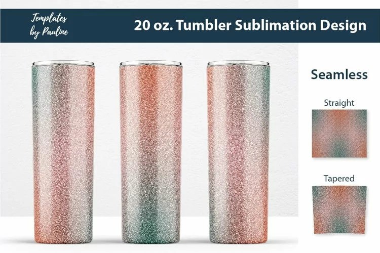 Orange Glitter Sublimation Wrap for 20 oz. Skinny Tumbler