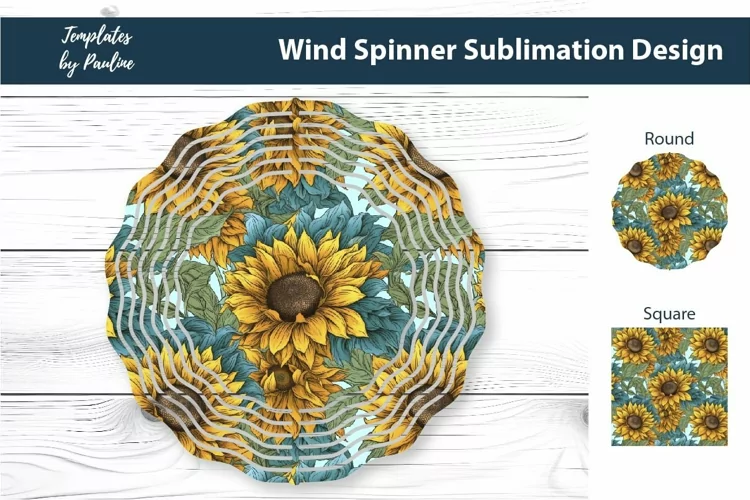 Sunflower Wind Spinner Design for Sublimation