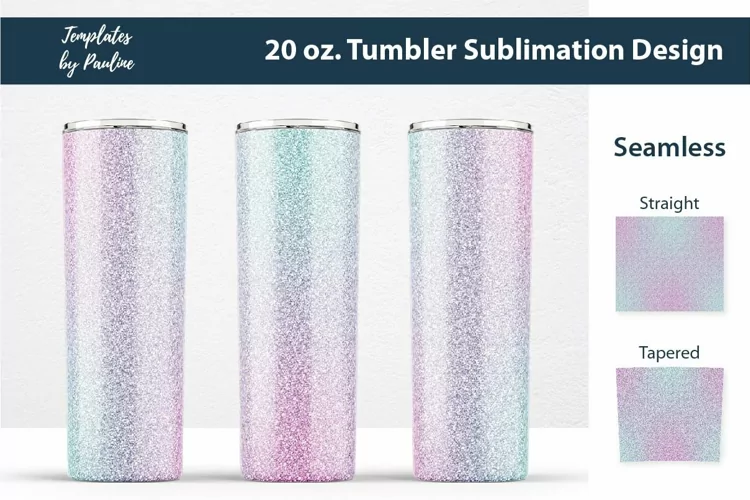 Candy Pink Blue Seamless Skinny Tumbler, Sublimation Wrap