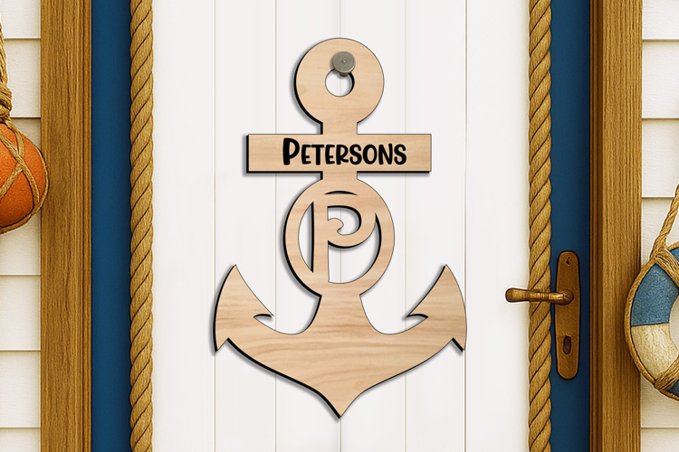 Decor SVG Letter P Ocean Door Hanger Anchor Nautical Home