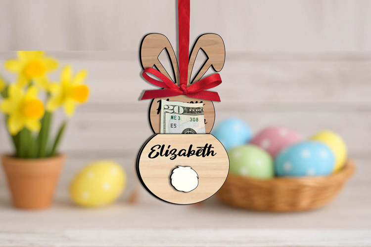 Easter Gift Money Holder SVG Bunny Ears Laser Present Home