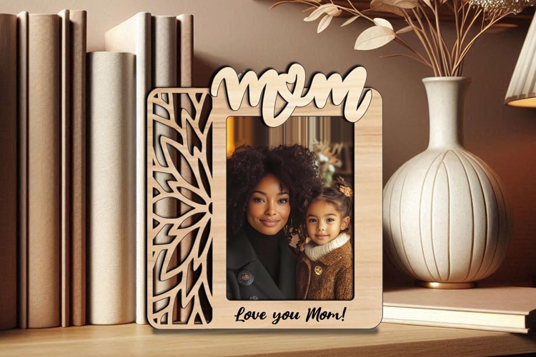 Flower SVG Mom Photo Frame Picture Gift Laser Home Present