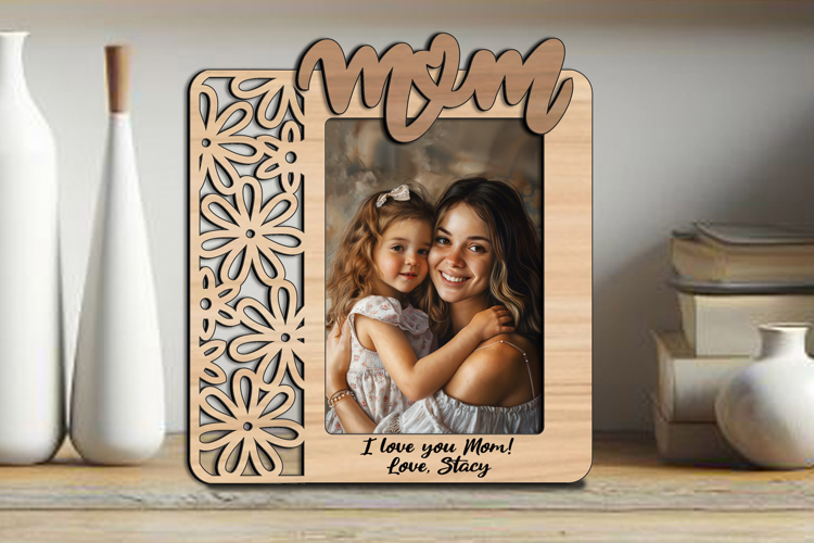 Flowers Mother Daughter SVG Frame Photo Picture Gift Love