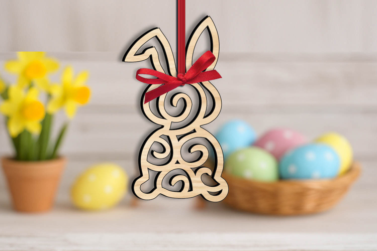Funny Bunny Holiday Easter Ornament Laser Present Gift Decor