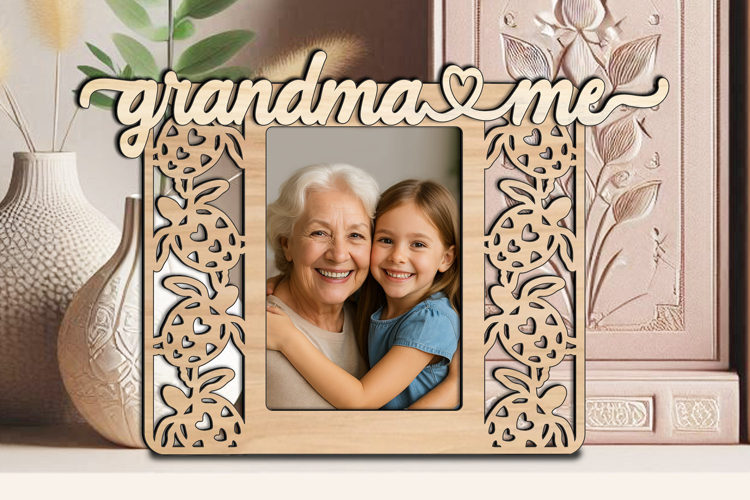 Grandma and Me Granddaughter Grandson SVG Photo Frame Laser