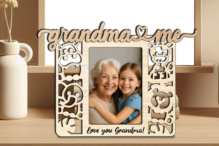 Grandma and Me SVG Laser Gift Animals Giraffe Photo Frame