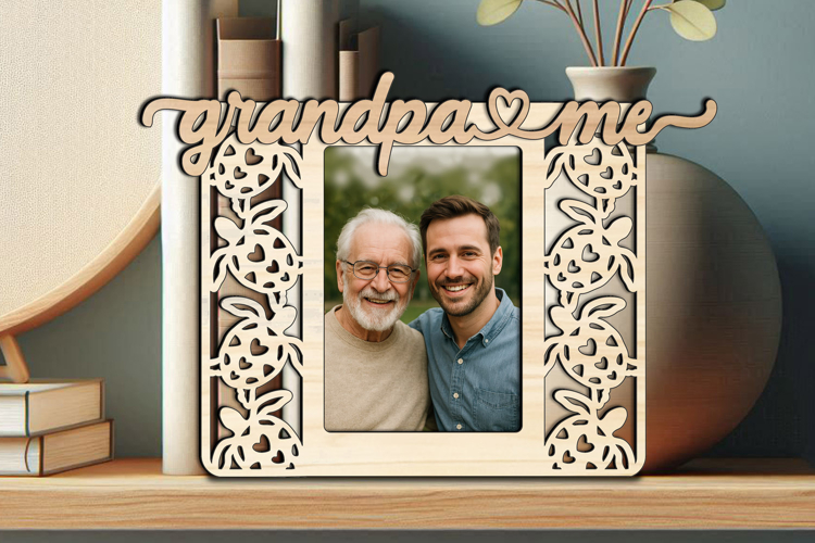 Grandpa and Me SVG Frame Picture Photo Son Daughter Laser
