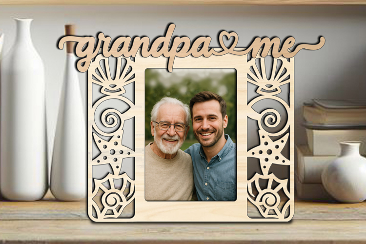 Grandpa and Me SVG Seashell Grandkids Frame Picture Photo