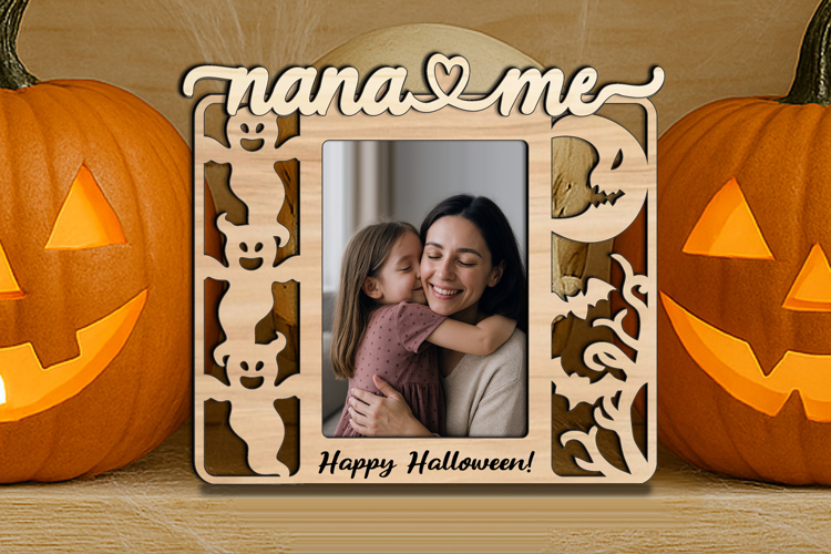Halloween Nana & Me SVG Photo Frame Gift Laser Spooky Scary